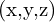 $(x,y,z)$
