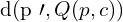 $d(p \prime,Q(p,c))$
